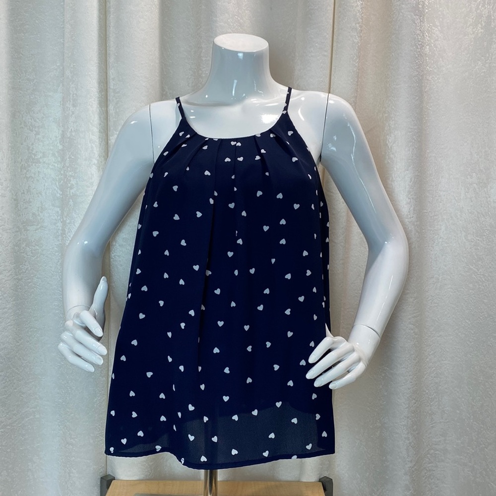 DNA Couture | Summer | Heart Navy Blue Spaghetti Strap Top